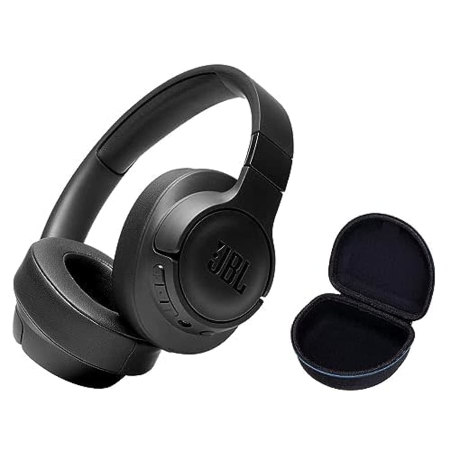 JBL Tune 710BT - Wireless Bluetooth Headphones Bundle with Deluxe CCI Carrying Case (Black) for $58