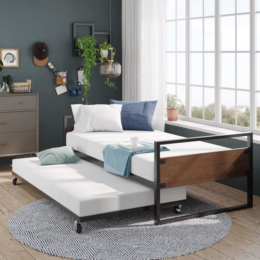 Zinus Suzanne Bamboo and Metal Daybed with Trundle for $200