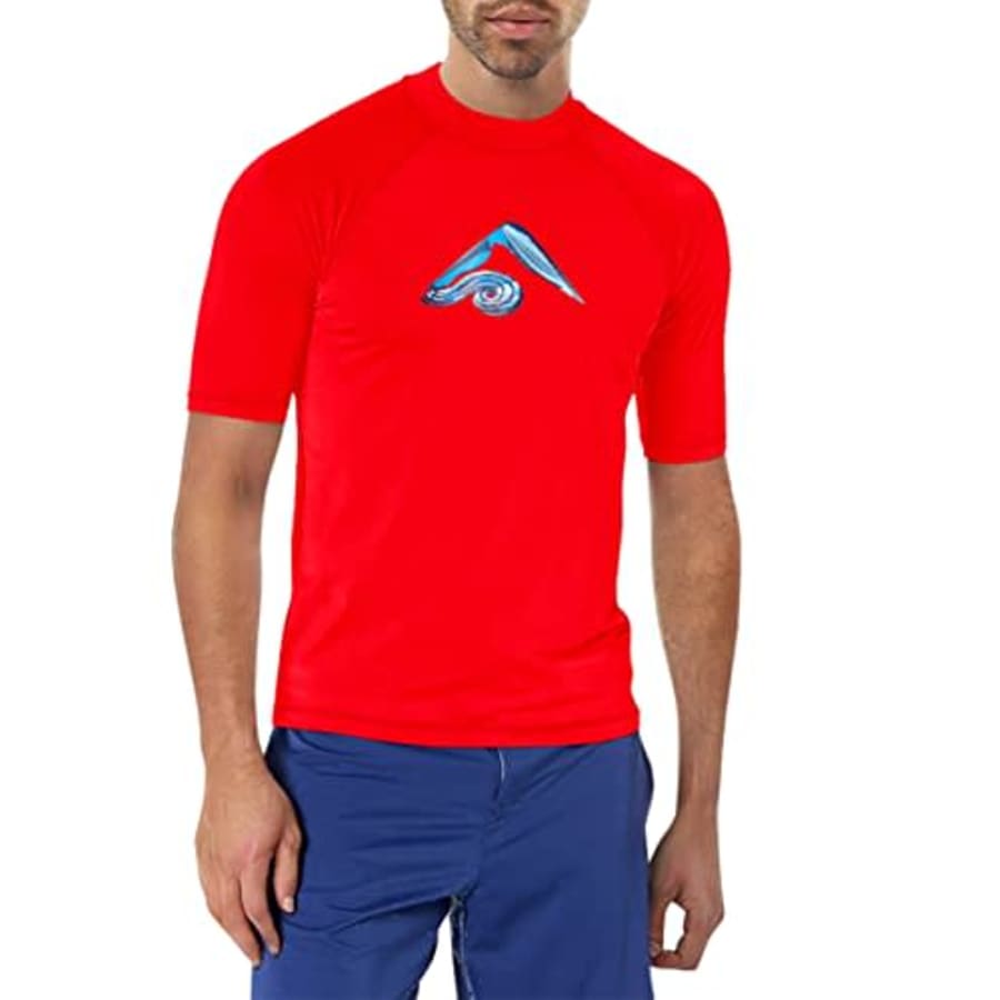 Kanu Surf Men's Standard Mercury UPF 50+ Short Sleeve Sun Protective Rashguard Swim Shirt, Abacos for $22