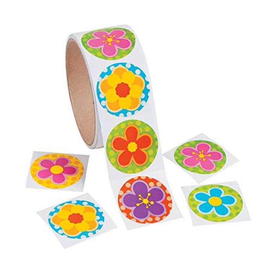 Fun Express Spring Bright Flower Stickers - 1 roll of 100 Stickers - School and Party Supplies for $33 Fun Express Spring Bright Flower Stickers - 1 roll of 100 Stickers - School and Party Supplies for $33