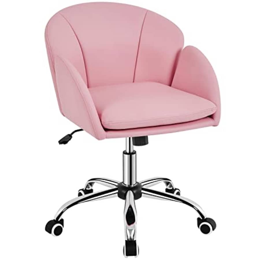 Yaheetech Cute Petal Desk Chair Home Office Chair Swivel Upholstered Leather Desk Chair Makeup for $93