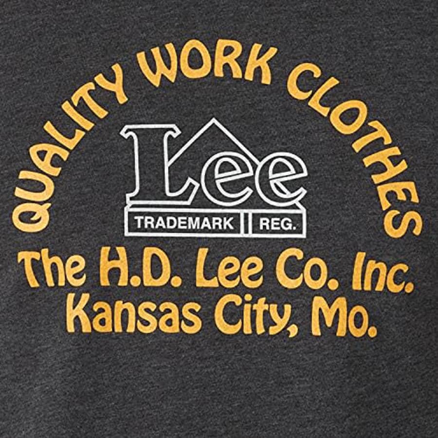 Lee Jeans Lee Men's Short Sleeve Graphic T-Shirt, Workwear Logo-Heather Black, XX-Large for $16