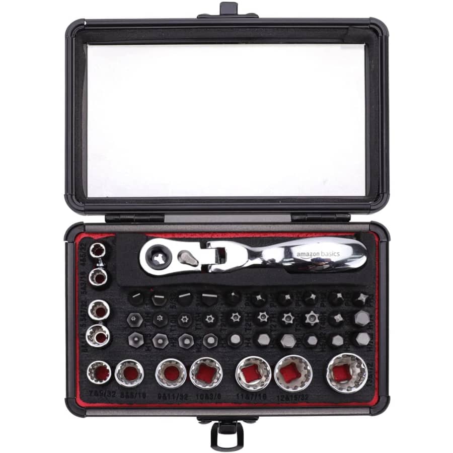 AmazonBasics Amazon Basics 44-Piece 1/4" Socket and Bit Set for $22