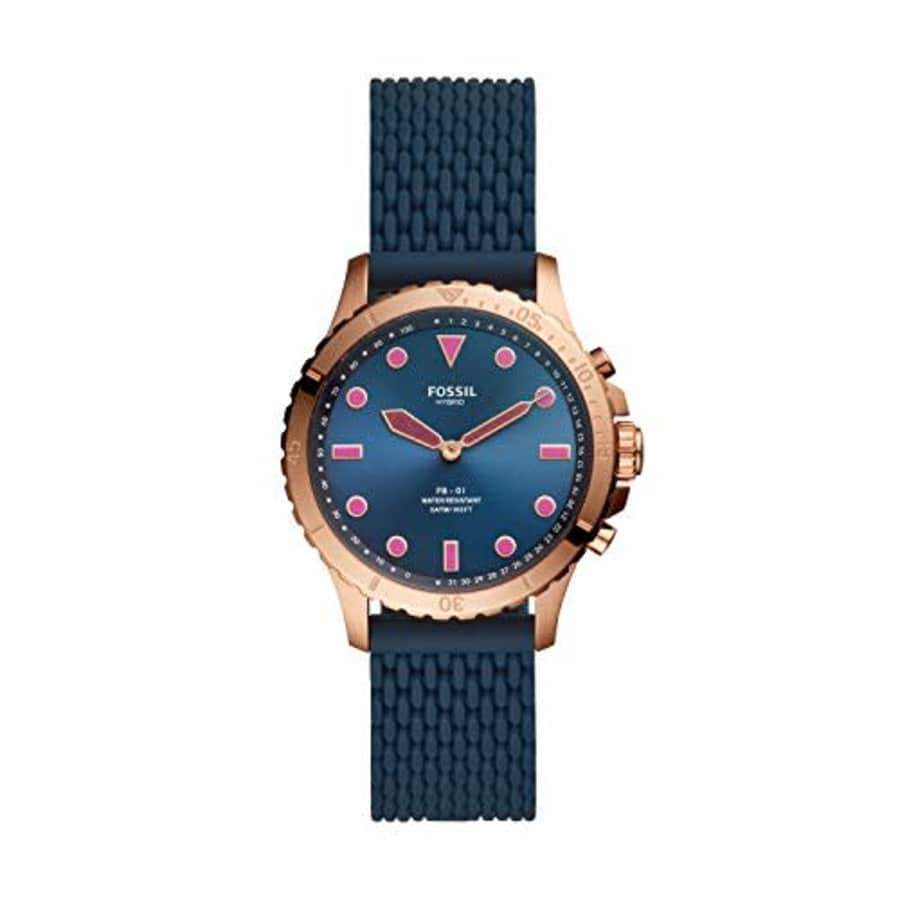 Fossil Women's FB-01 Stainless Steel Hybrid Smartwatch, Color: Rose Gold/Navy (Model: FTW5066) for $78
