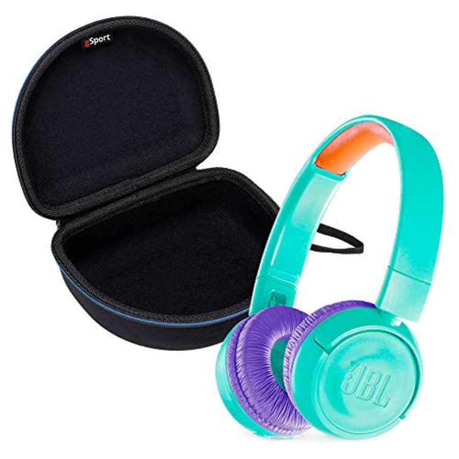 JBL JR 300BT Kids On-Ear Wireless Headphone Bundle with gSport Deluxe Travel Case (Teal) for $80
