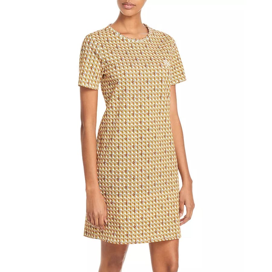 Tory Burch Women's Basket-Weave T-Shirt Dress for $159