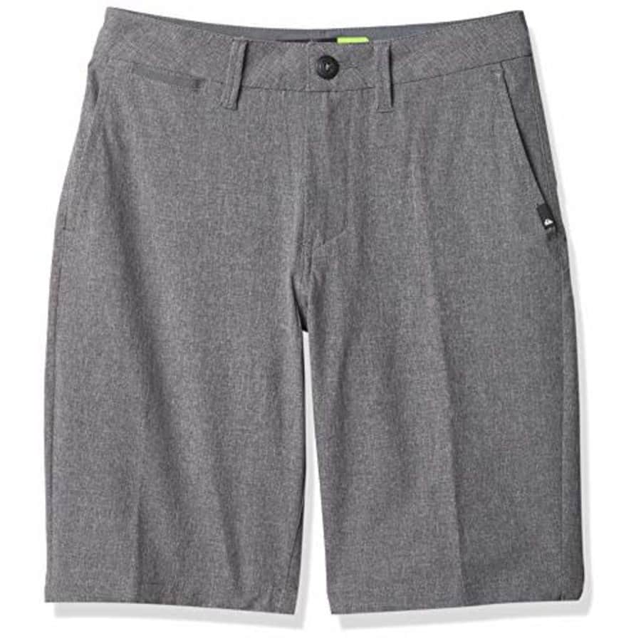 Quiksilver boys Union Amphibian Water Friendly 4 Way Stretch Hybrid Chino Casual Shorts, Heather for $13