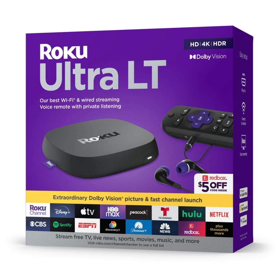 Roku Ultra LT 4K Streaming Media Player (2021) for $34 Roku Ultra LT 4K Streaming Media Player (2021) for $34