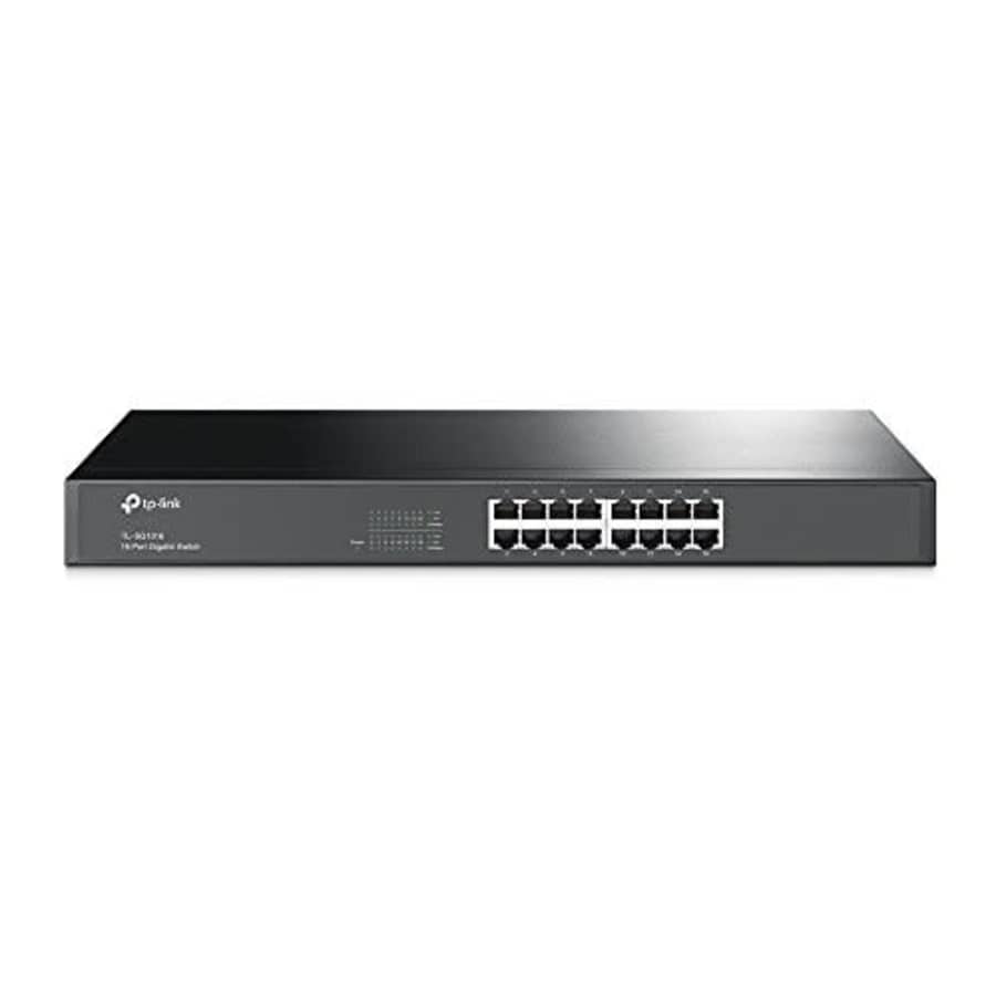 TP-Link 2KA4944 TL-SG1016 10/100/1000Mbps 16-Port Gigabit 19-inch Rackmountable Switch, 32Gbps for $60
