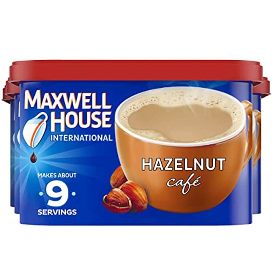 Maxwell House International Hazelnut Caf-Style Instant Coffee Beverage Mix (4 ct Pack, 9 oz for $35 Maxwell House International Hazelnut Caf-Style Instant Coffee Beverage Mix (4 ct Pack, 9 oz for $35