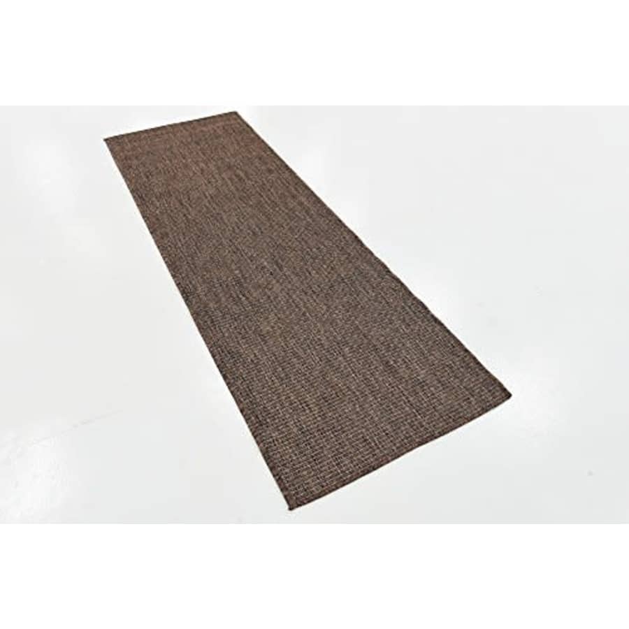Unique Loom Solid Collection Casual Transitional Indoor and Outdoor Flatweave Runner Rug, 2' x 6', for $27