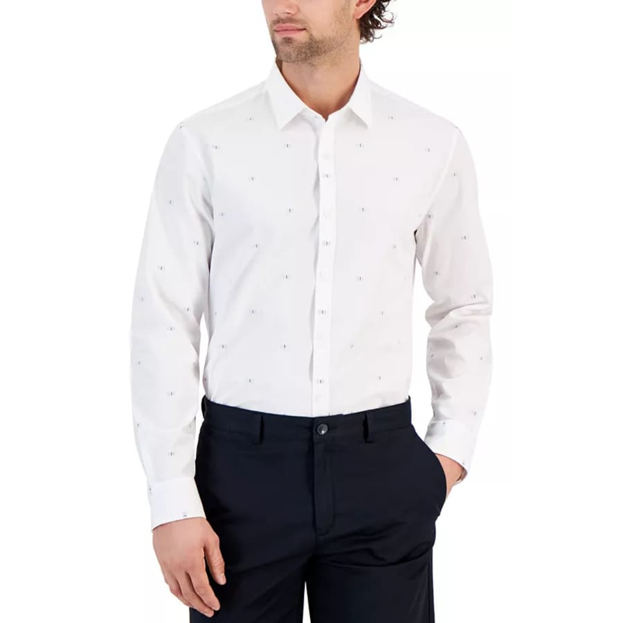 Alfani Men's Open Ground Dobby Shirt for $9 Alfani Men's Open Ground Dobby Shirt for $9