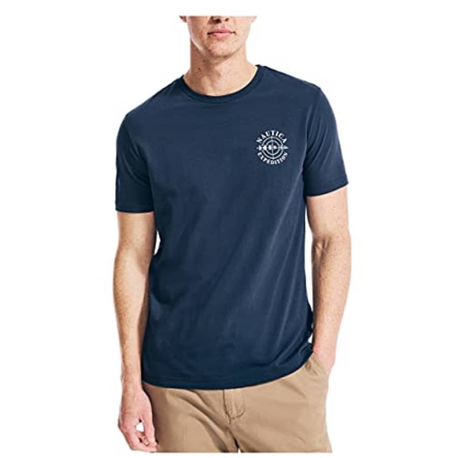 Nautica Men's Sustainably Crafted Short Sleeve Graphic T-Shirt, Voyage Blue, XX-Large for $17 Nautica Men's Sustainably Crafted Short Sleeve Graphic T-Shirt, Voyage Blue, XX-Large for $17