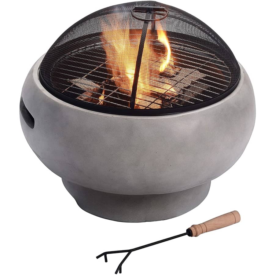 Peaktop Concrete Round Charcoal and Wood Burning Fire Pit for $109