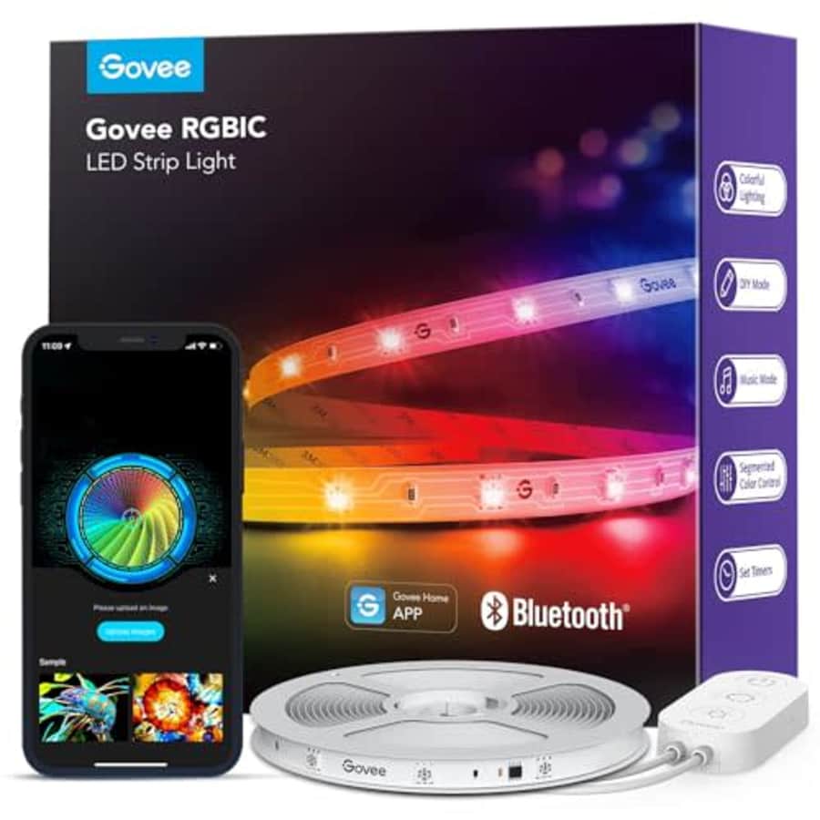 Govee 16.4-Foot Indoor RGBIC Smart LED Strip Lights for $8.99 w/ Prime Govee 16.4-Foot Indoor RGBIC Smart LED Strip Lights for $8.99 w/ Prime