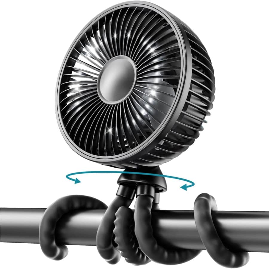 Gaiatop Oscillating Stroller Fan w/ Lights for $16