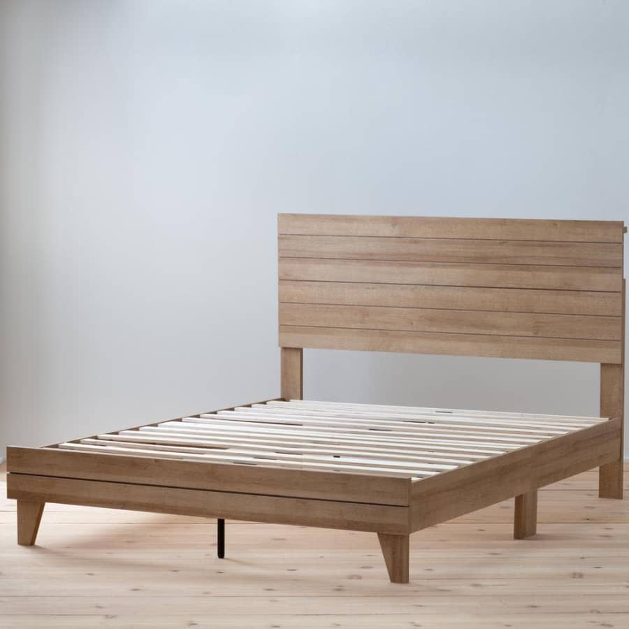 Brookside Sophia Shiplap Wood Panel Queen Platform Bed for $200