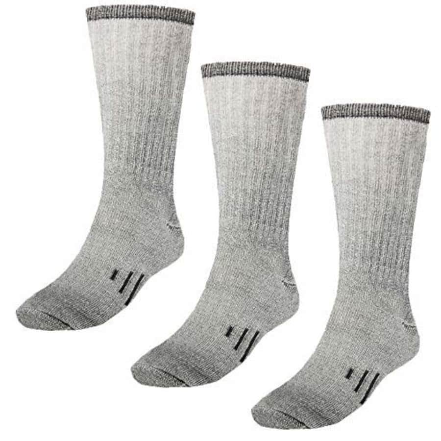 DG Hill (3 Pack) 80% Merino Wool Hiking Socks Thermal Warm Crew Winter Boot Sock for Men & Women for $15