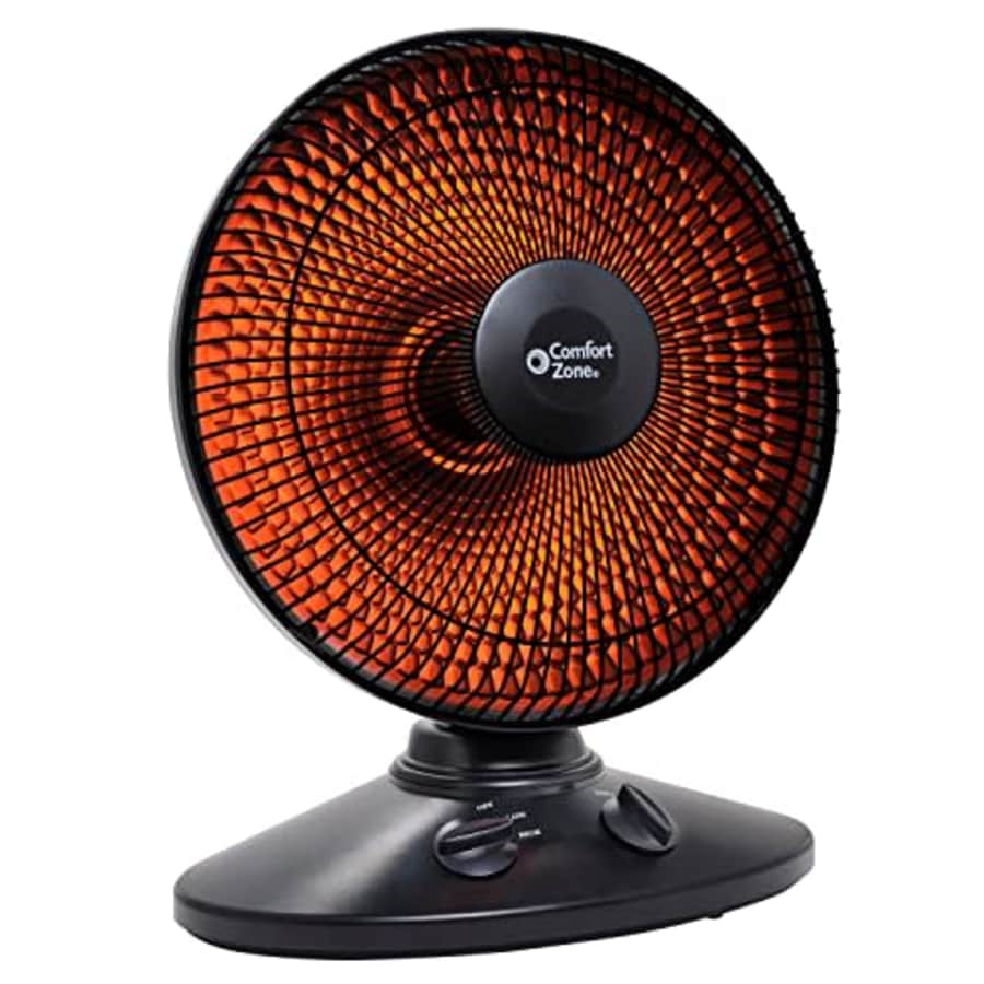 Comfort Zone CZ998 Electric Oscillating Radiant Dish Heater with Adjustable Tilt, Black for $59