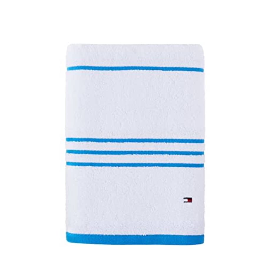 Tommy Hilfiger Modern American Stripe Bath Towel, 30 X 54 Inches, 100% Cotton 574 GSM for $14