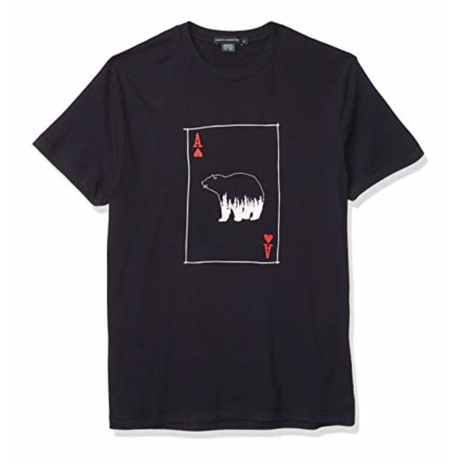 French Connection Men's Short Sleeve Crew Neck Regular Fit Graphic T-Shirt, Utility Blue, XL for $15