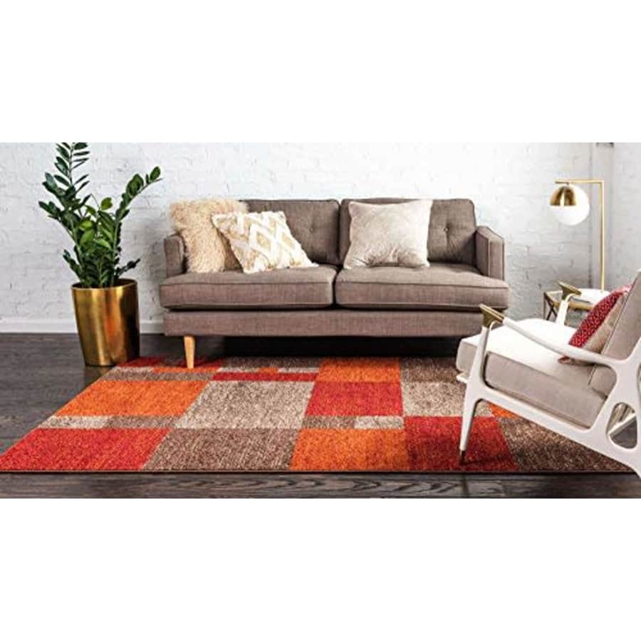 Unique Loom Autumn Collection Warm Toned Contemporary Abstract Checkered Color Block Area Rug (4' 0 for $59 Unique Loom Autumn Collection Warm Toned Contemporary Abstract Checkered Color Block Area Rug (4' 0 for $59