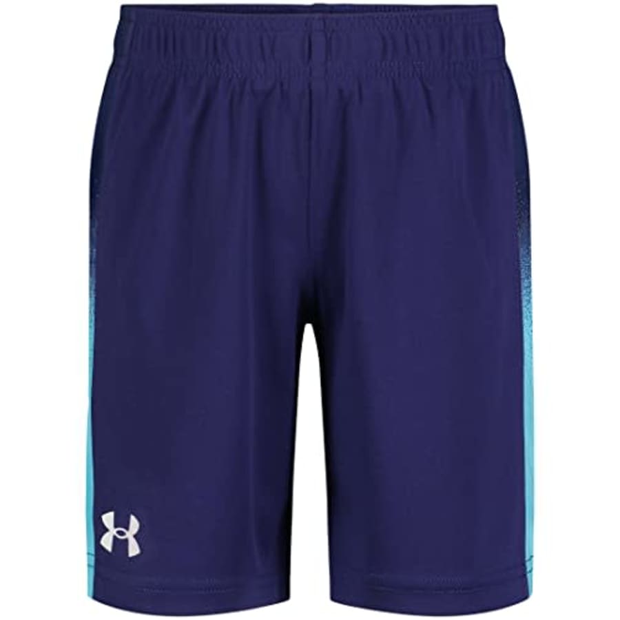 Under Armour Boys' Printed Boost Short, Elastic Waistband, Sonar Blue for $24