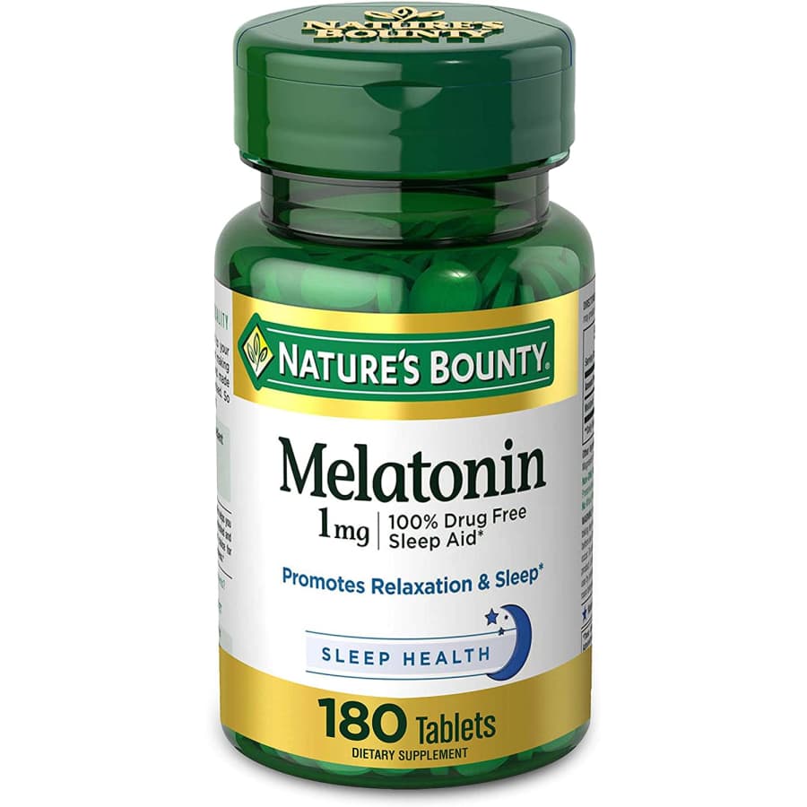 Nature's Bounty Melatonin Drug Free Sleep Aid 180-Tablet Bottle for $6 Nature's Bounty Melatonin Drug Free Sleep Aid 180-Tablet Bottle for $6