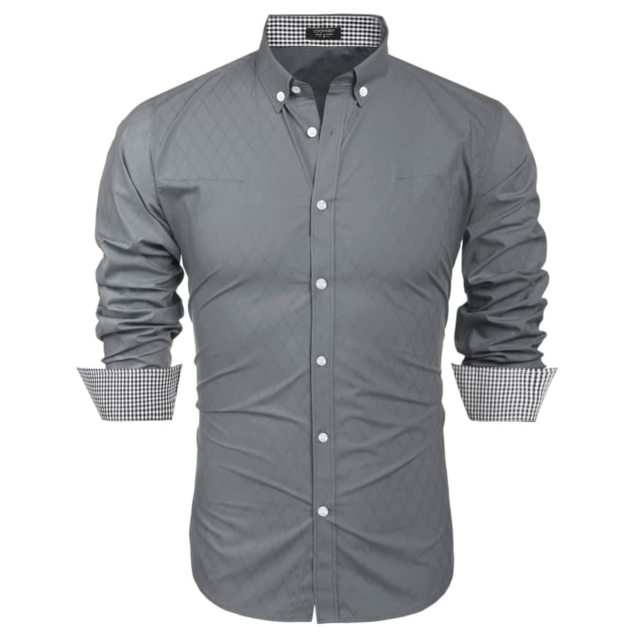 Men's Slim Fit Button Down Dress Shirt for $10