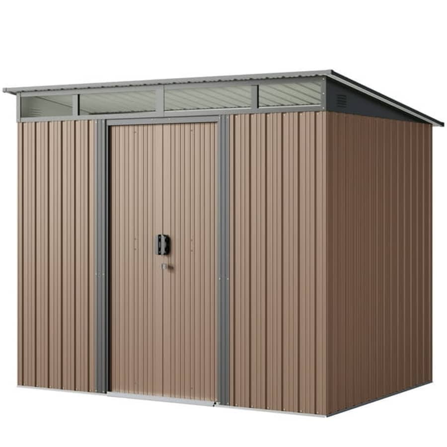 Lofka 8x6ft Metal Garden Shed w/ Sliding Doors for $270