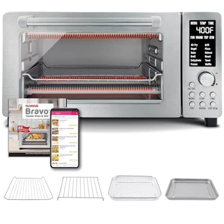 Nuwave Bravo 12-in-1 Digital Toaster Oven, Countertop Convection Oven & Air Fryer Combo, 1800 for $150 Nuwave Bravo 12-in-1 Digital Toaster Oven, Countertop Convection Oven & Air Fryer Combo, 1800 for $150
