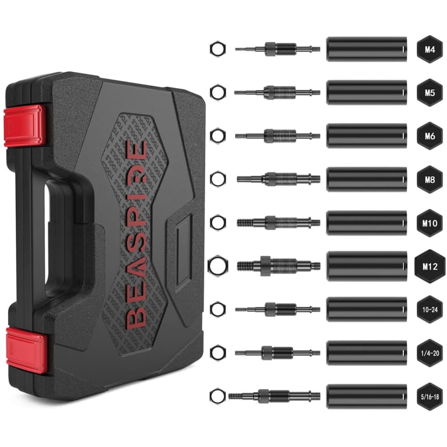 Beaspire 9-Pc. Rivet Nut Replacement Kit for $10 Beaspire 9-Pc. Rivet Nut Replacement Kit for $10