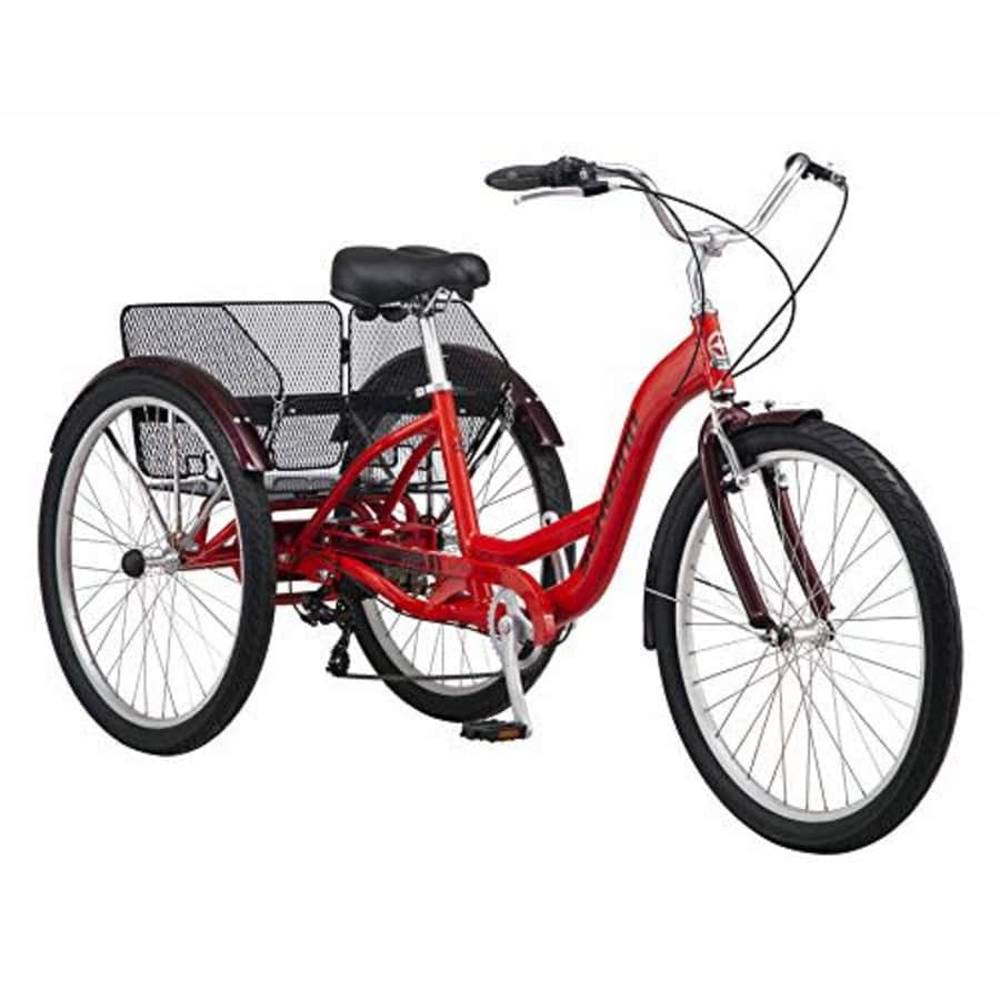 Schwinn Meridian Adult Trike, Three Wheel Cruiser Bike, 7-Speed, 26-Inch Wheels, Cargo Basket, Red for $700