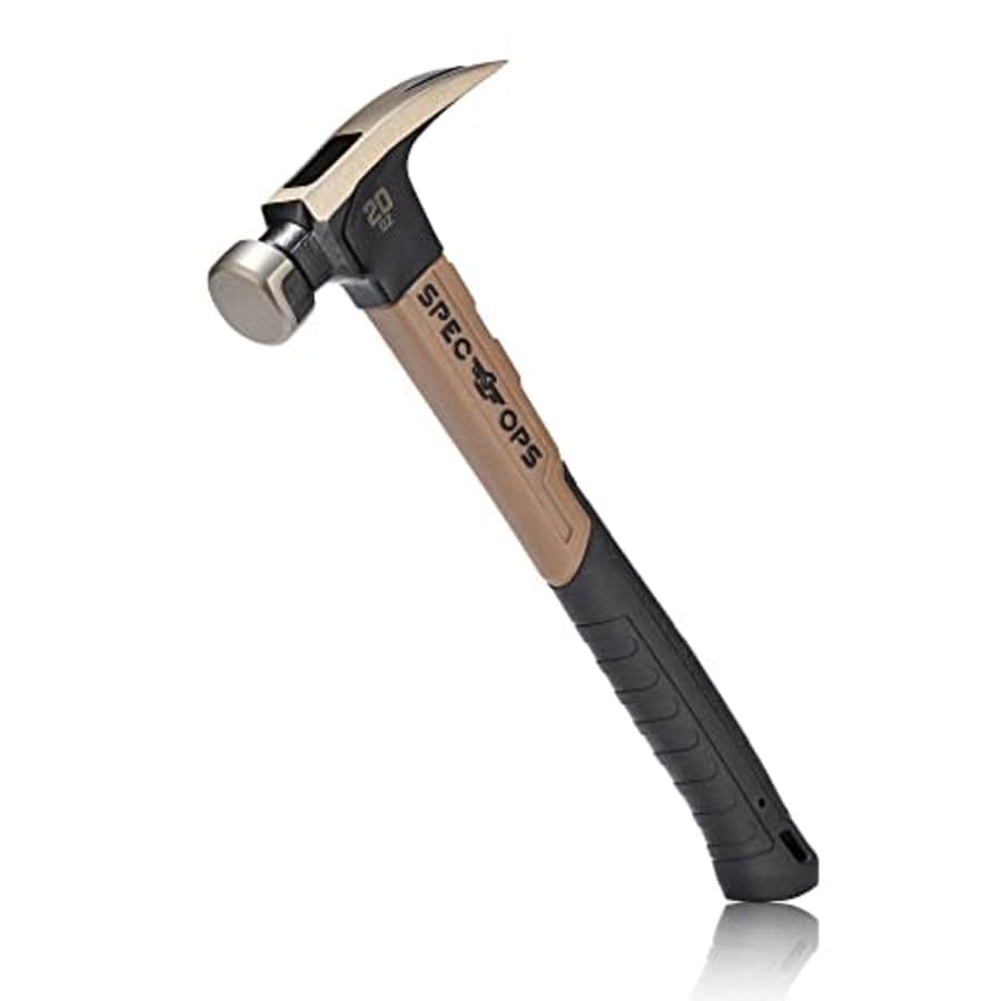 Spec Ops 20 oz Carbon Steel Smooth Face Rip Claw Hammer, 13 Inch, Lightweight, High Power, for $19 Spec Ops 20 oz Carbon Steel Smooth Face Rip Claw Hammer, 13 Inch, Lightweight, High Power, for $19
