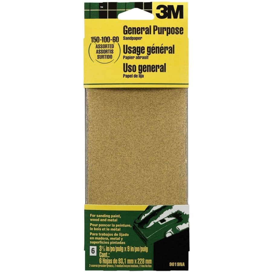 3M General Purpose Sandpaper Sheets 6-Pack for $7