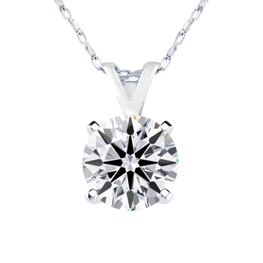 1-TCW 18" Round Lab Grown Diamond Solitaire Necklace in 14K White Gold for $280 1-TCW 18" Round Lab Grown Diamond Solitaire Necklace in 14K White Gold for $280