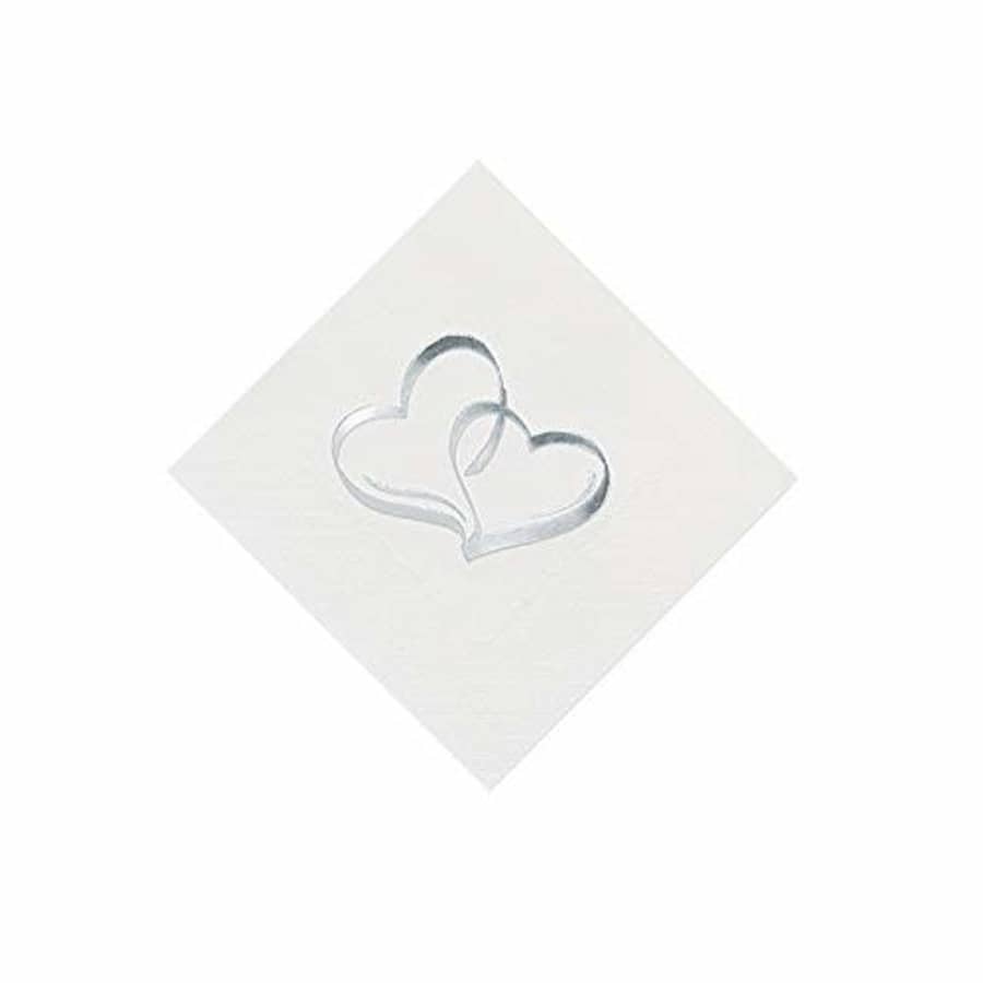 Fun Express - 2 Hearts Paper Cocktail Napkin for Wedding - Party Supplies - Print Tableware - Print for $13