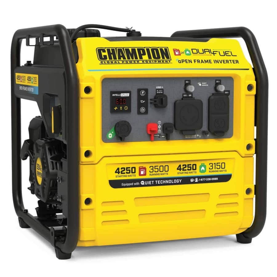 Champion Power Equipment 4,250W Dual Fuel Inverter Generator for $429