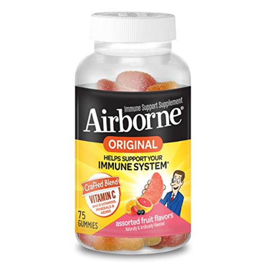 Vitamin C 750mg (per serving) - Airborne Assorted Fruit Flavored Gummies (75 count in a bottle), for $20