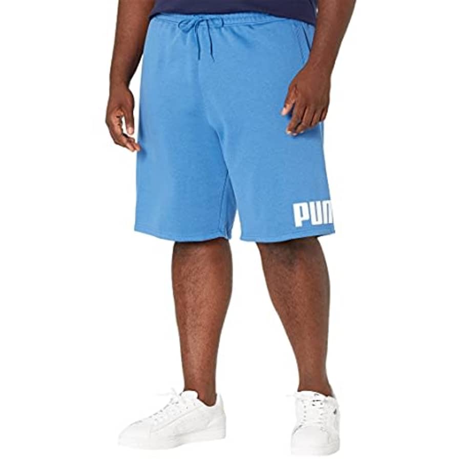 PUMA Men's Big & Tall Big Logo 10" Shorts BT, Star Sapphire/White, 4XLT for $20