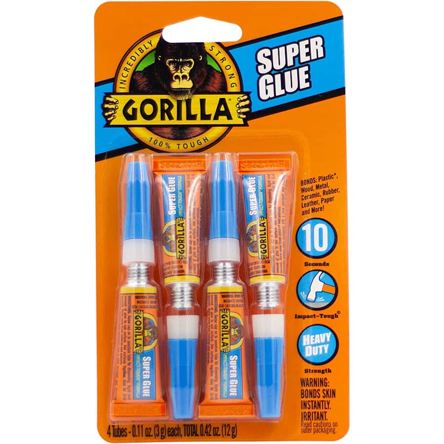 Gorilla Super Glue 3g Tube 4-Pack for $13