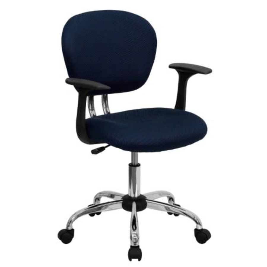 Flash Furniture Mid-Back Navy Mesh Padded Swivel Task Office Chair with Chrome Base and Arms for $98