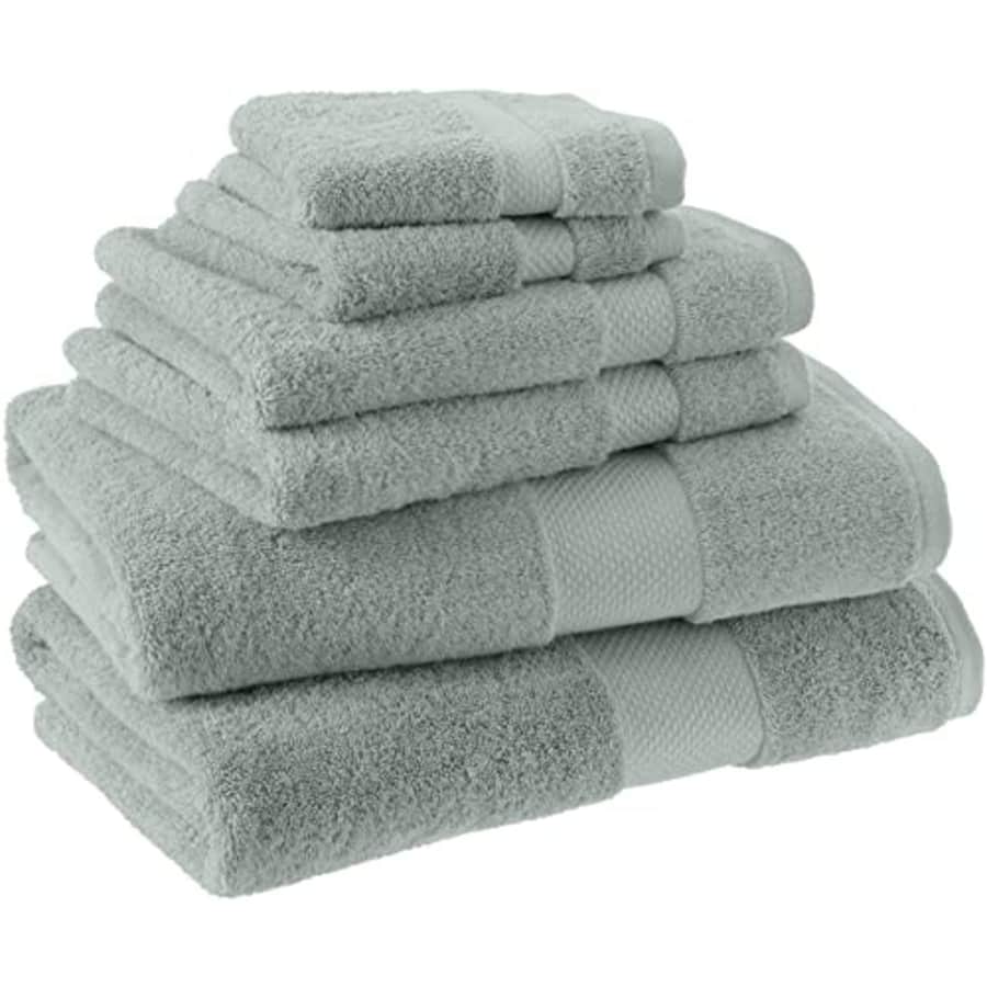Amazon Aware 100% Organic Cotton Plush Bath Towels - 6-Piece Set, Sage Green for $36 Amazon Aware 100% Organic Cotton Plush Bath Towels - 6-Piece Set, Sage Green for $36