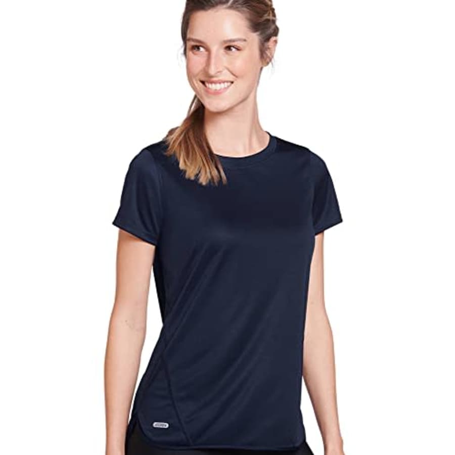 Jockey Women's Activewear Hi-Lo Performance Tee, Blue Velvet, XL for $13