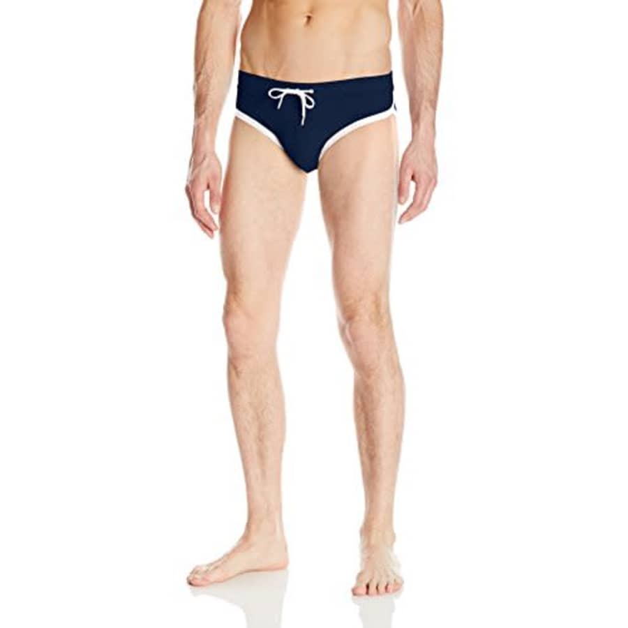 2(X)IST Men's Rio Jogger Swim Brief Swimwear, Navy/White, LG for $39
