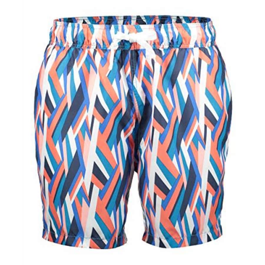 Kanu Surf Men's Riviera Swim Trunks, Seagrass Navy/Coral, Large for $38