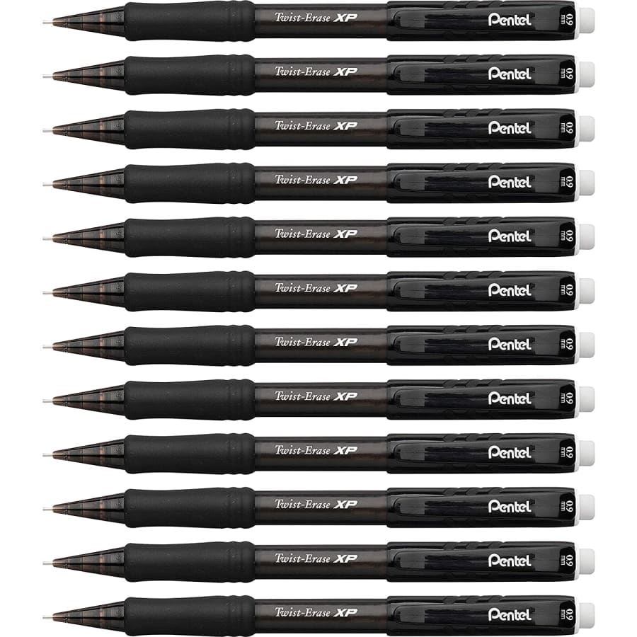 Pentel Twist-Erase XP 0.9mm Automatic Pencil 12-Pack for $18