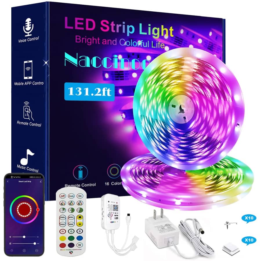 Naccinoo 131.2-Foot LED Light Strip for $27