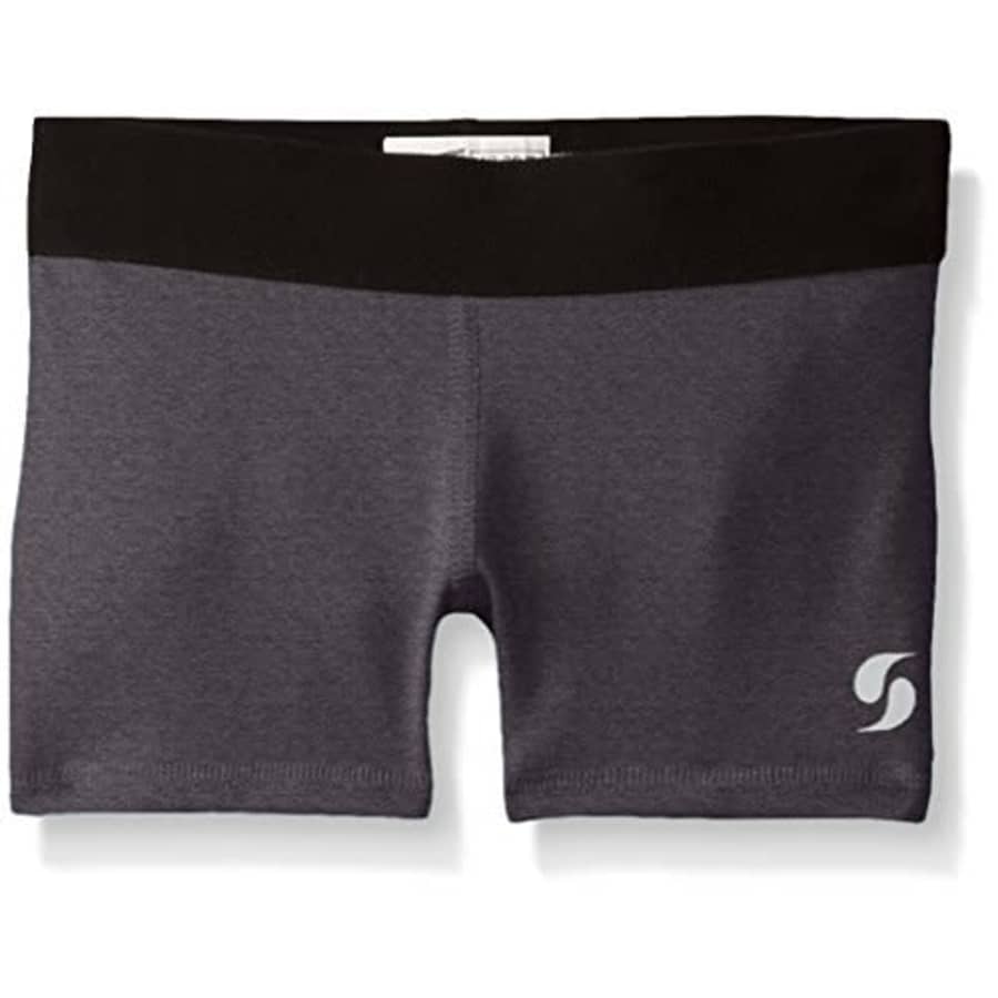 Soffe Girls' Big Dri Short, Grey Heather/Black, Medium for $16