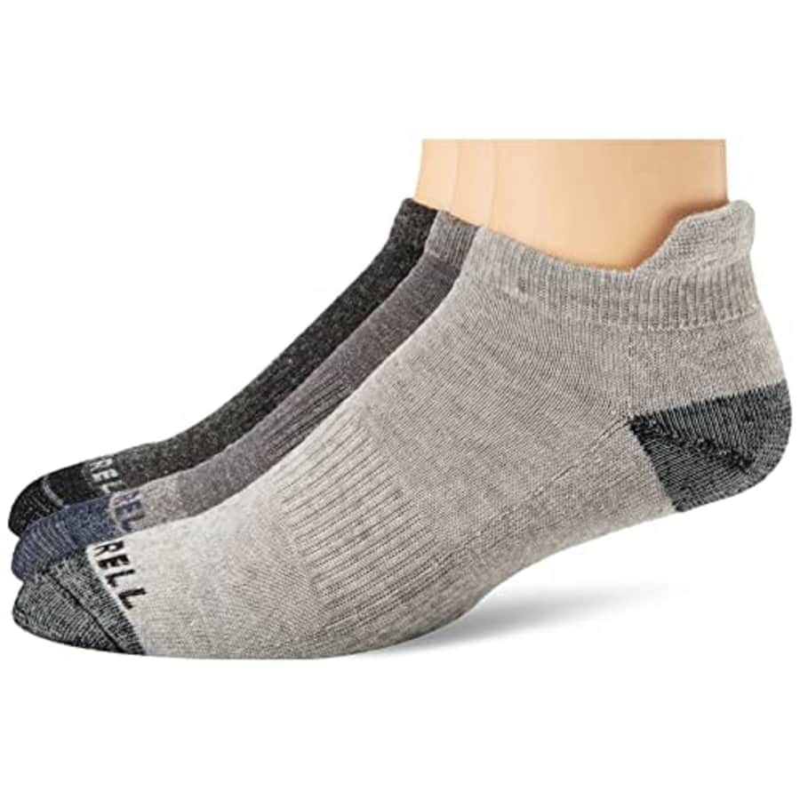 Merrell Adult's Wool Everyday Half Cushion Socks-Unisex 3 Pair Pack-Arch Support Band and Insulated for $29